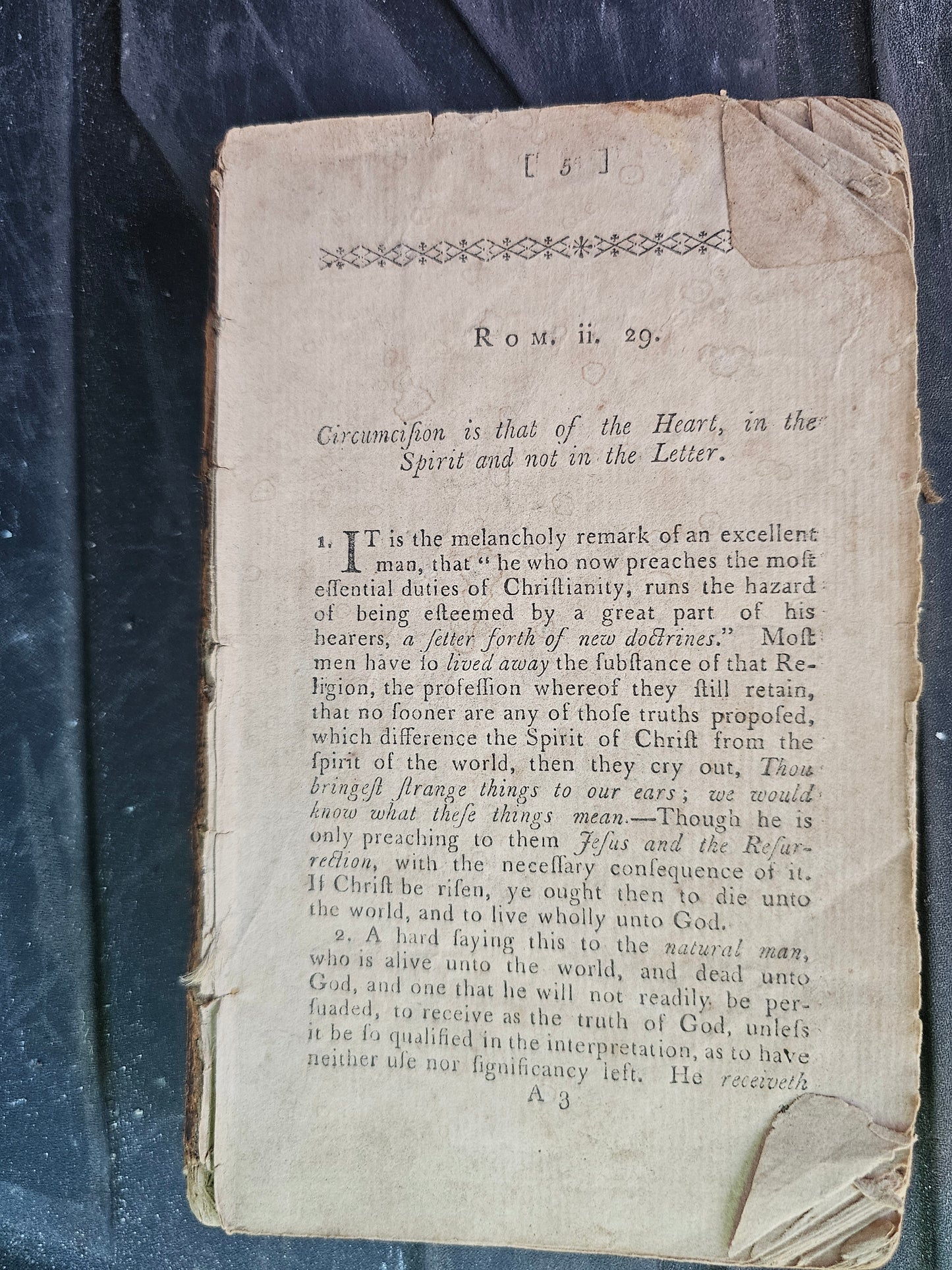 The Circumcision of the Heart, A Sermon Preached at St. Mary's, Oxford - 1733 Book - Poor Condition, No Covers, Front Page Loose