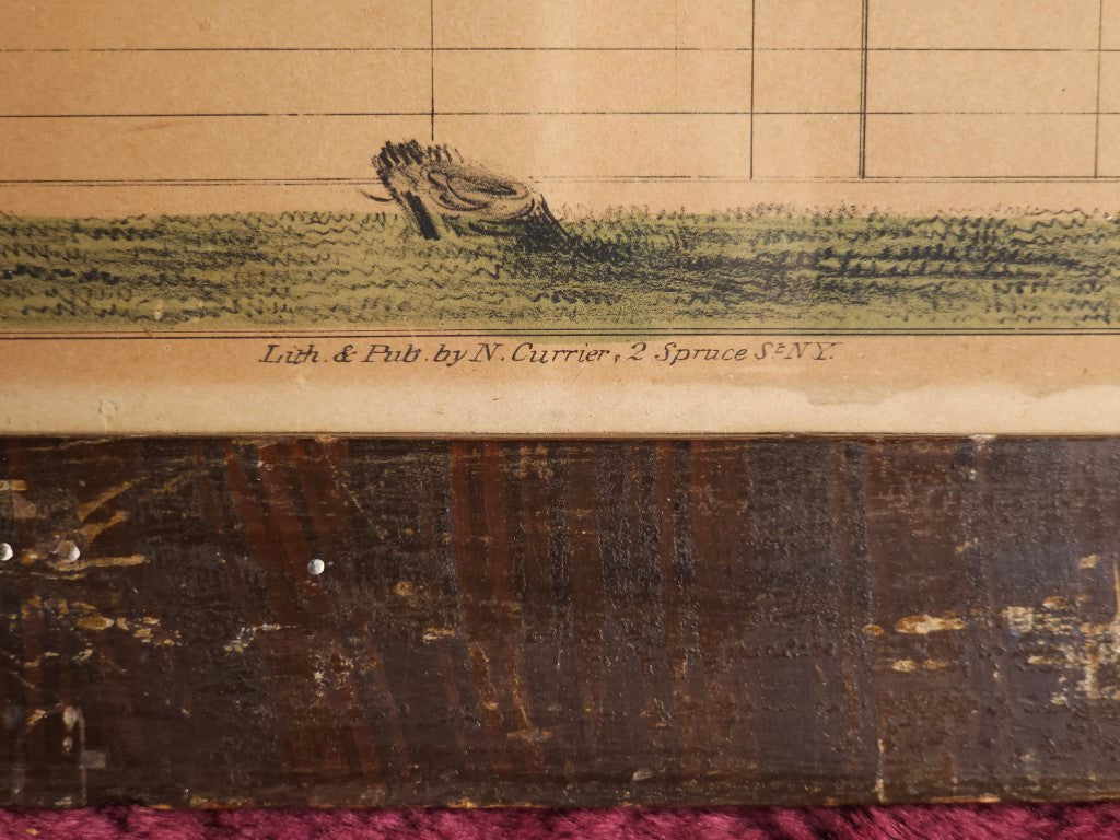 Antique Family Register Lithograph, Hand Filled, Published By N. Currier, Sprowl Family