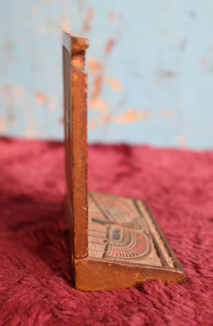 Lot 012 - Antique Egyptian Revival Art Deco Single Book End, Painted Cast Iron, By Cjo Judd Art