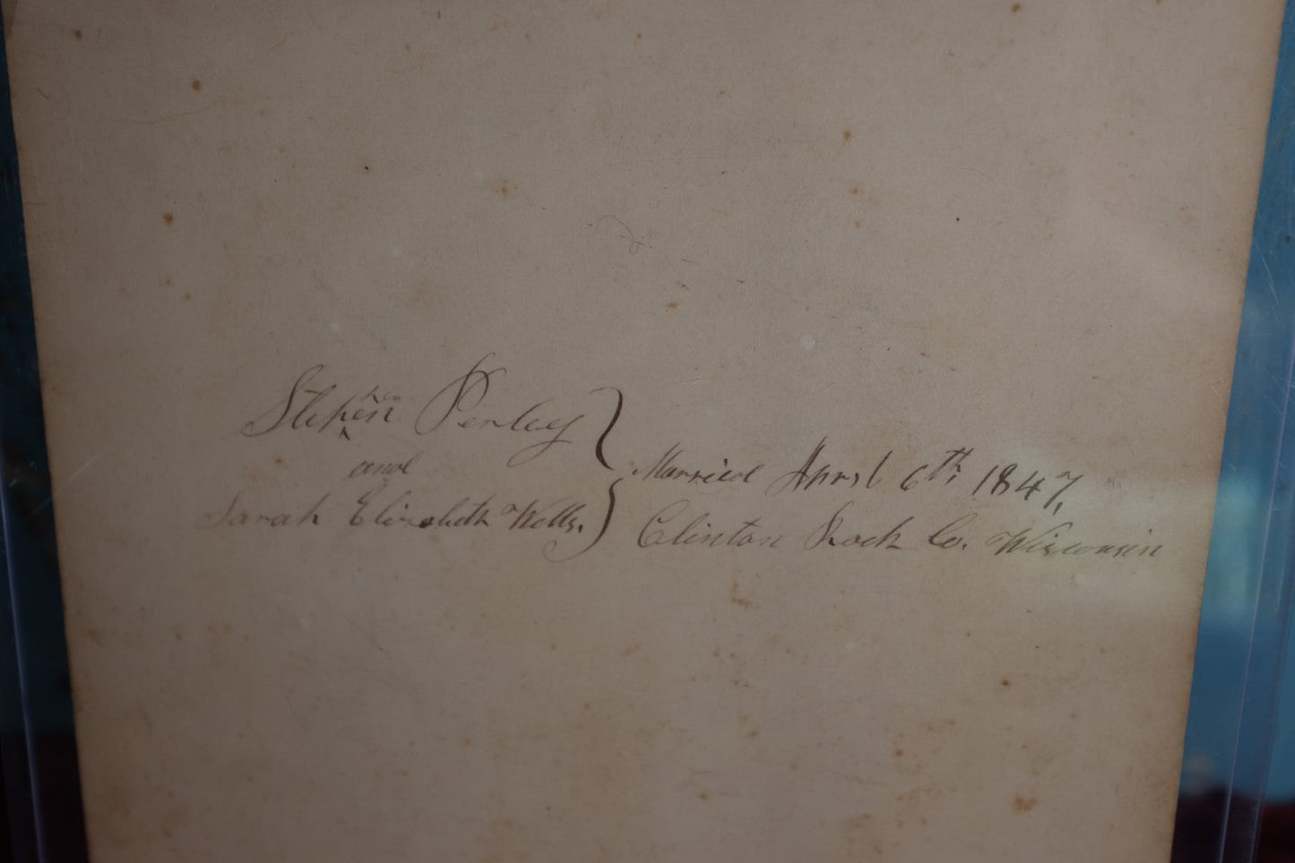 Lot 016 - Victorian Photo Portrait Of Sarah Elizabeth Wells, Wife Of Stephen Perley, Hand Painted And Tinted, Married April 6Th, 1847 Clinton Rock, Wisconsin, Photographed Circa 1861