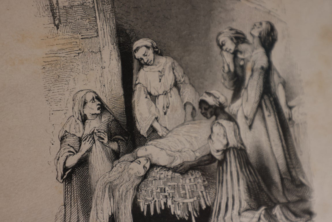 Lot 015 - Antique Engraving, "The Malabar Women Washing The Body Of Virginia" From The Novel Paul Et Virginie By Jacques-Henri Bernardin De Saint-Pierre