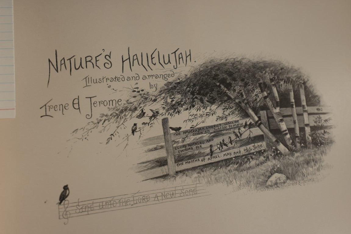 Lot 021 - Nature's Hallelujah Illustrated And Arranged By Irene E. Jerome, 1888, Profusely Illustrated Book Of Poetry And More