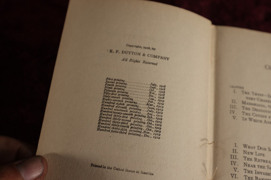 Lot 025 - The Four Horsemen Of The Apocalypse, Los Cuatro Jinetes Del Apocalipsis, By Vincente Blasco Ibanez, 1919, Translated From Spanish, Antique Book