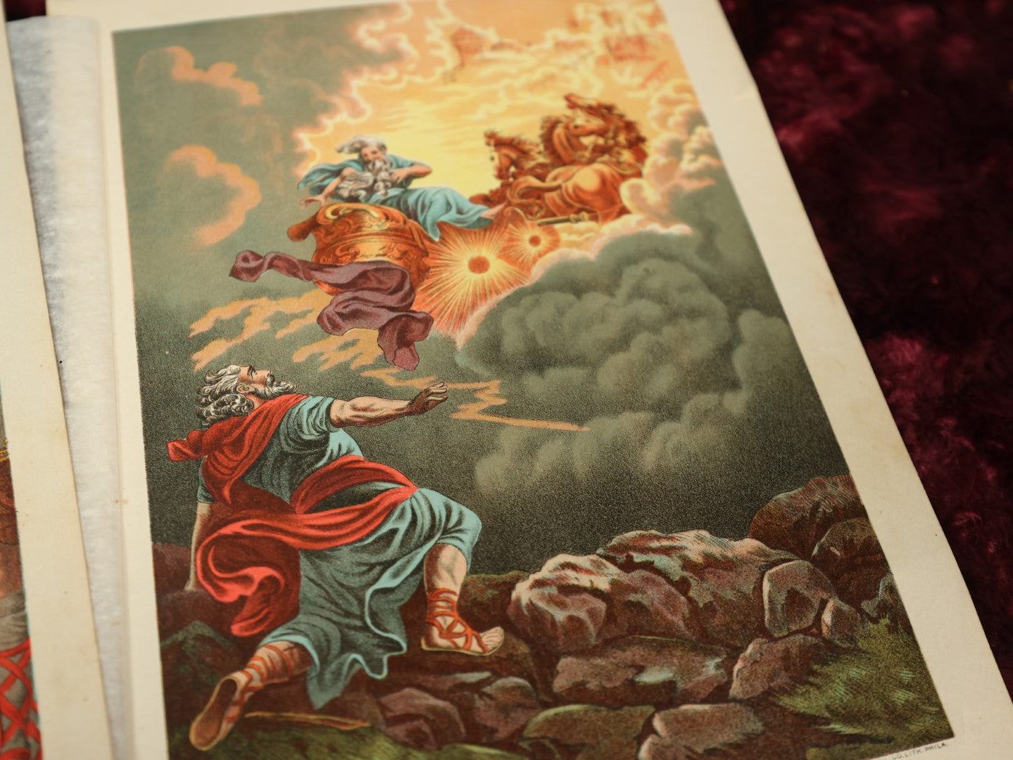 Lot 155 - Grouping Of Nine Antique Religious Chromolithograph Book Plates, Jesus, Angels, Adam And Eve, And More,