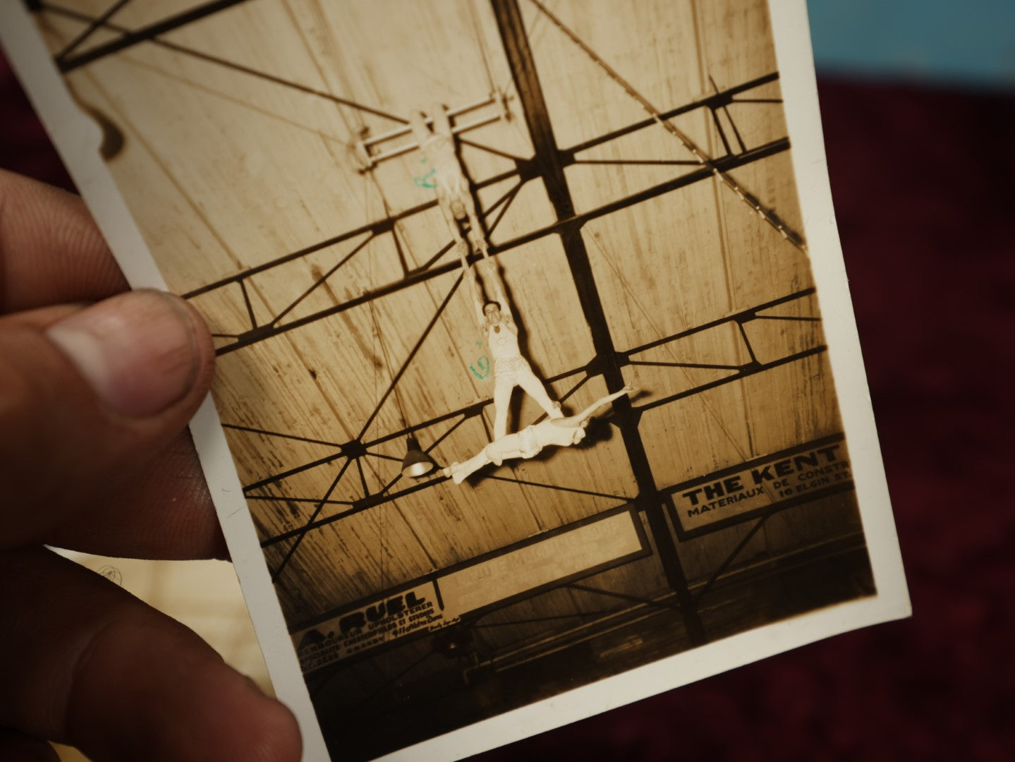 Lot 178 - Three Snap Shot And Christmas Card Showing Trapeze Artists, Related To Boxer "Auger"