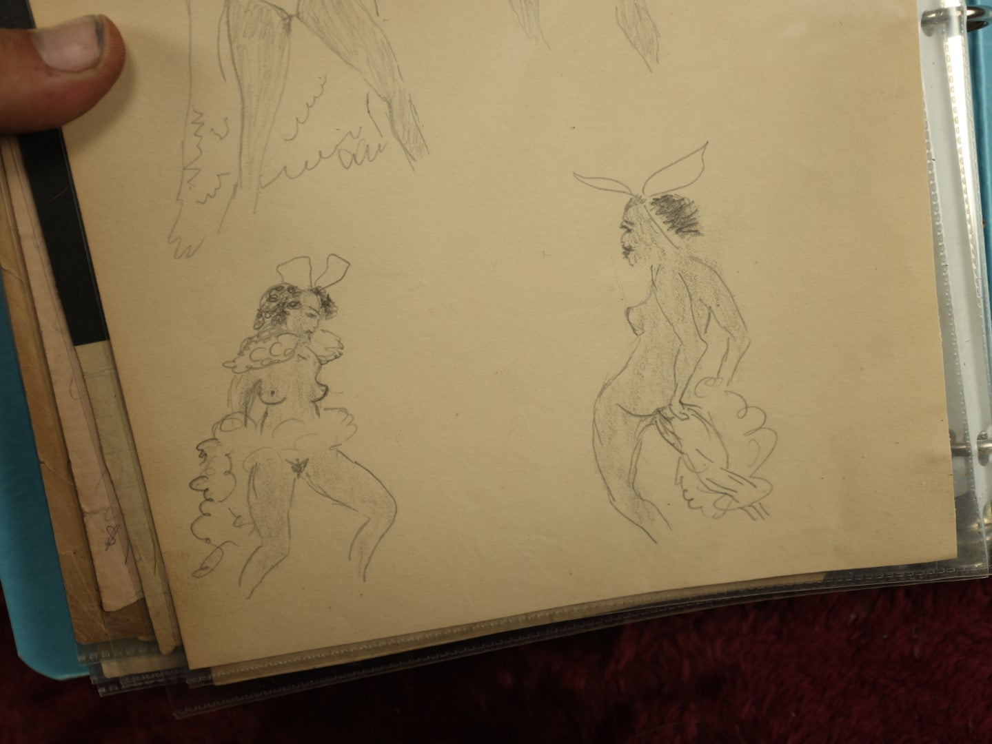 Lot 003 - Incredible Archive Collection Of The Dark And Esoteric Sketches And Drawings Of Robert M. Lead, Woburn, Massachusetts, Circa 1920s, Including 30+ Original Drawings Of Interesting Subjects: War, Burlesque, Ships, Travel And More