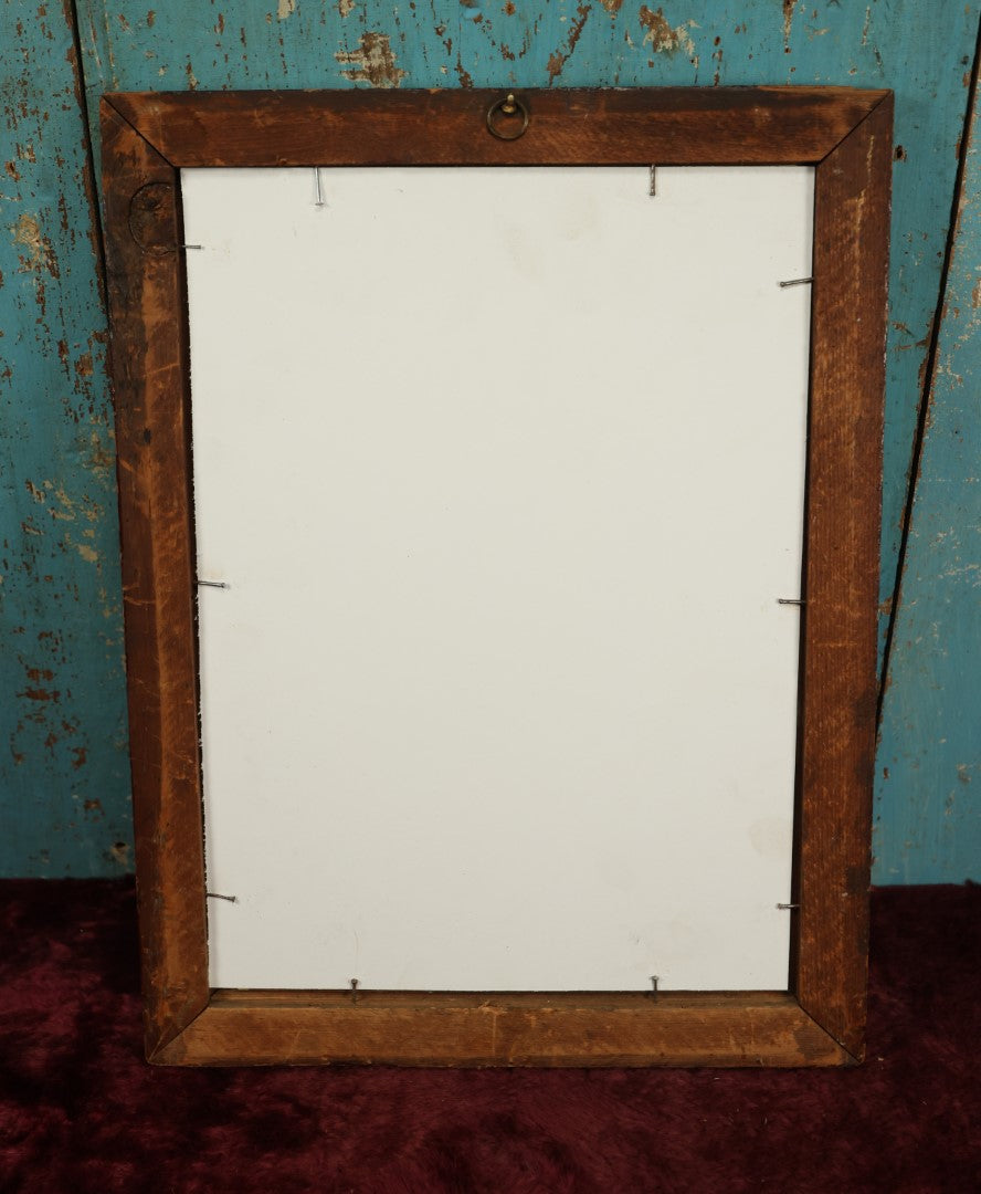 Lot 014 - Antique Hand Colored Lithograph Of Saint Michael The Archangel, Depicted With Flaming Sword, Marked Paris, L. Turgis, Framed