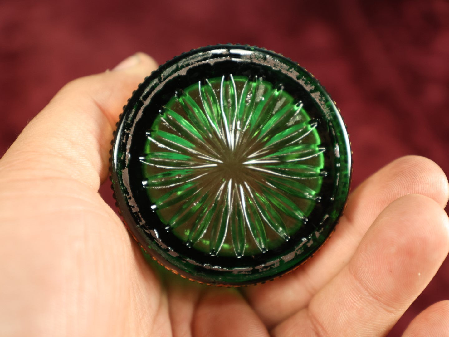 Lot 032 - Early American Pattern Glass (E.A.P.G.) Pressed Green Glass Gettysburg 1863 Commemorative Cup, Civil War Memento