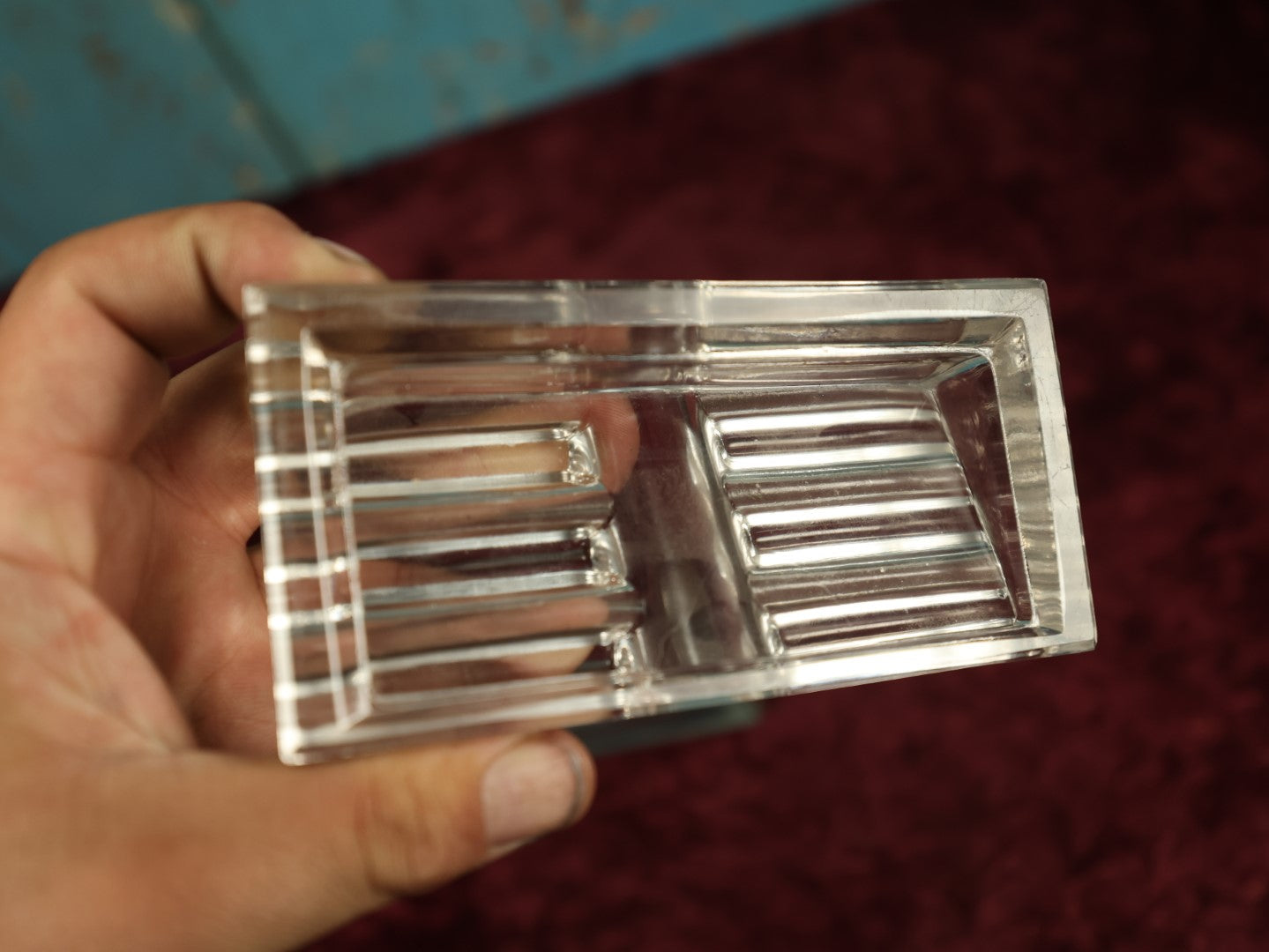 Lot 039 - Pair Of Antique Glass Desk Accessories, Including Coiled Spring "Adairack" Letter Holder By Cushman And Denison Manufacturing Company