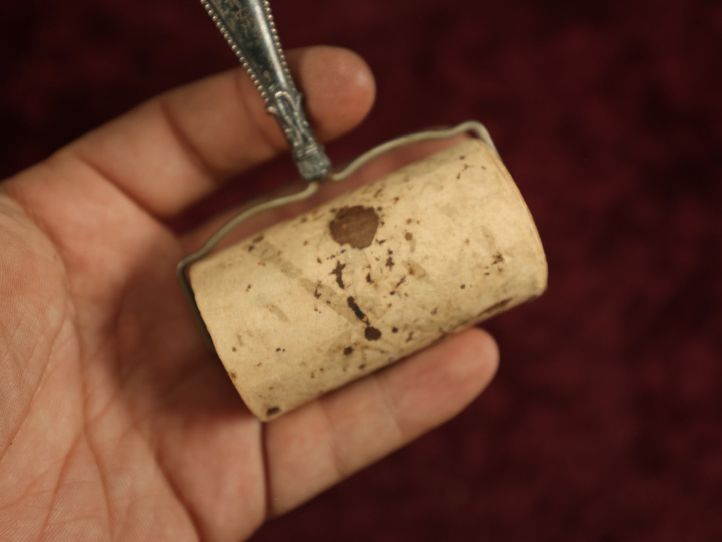 Lot 044 - Antique Sterling Silver Handled Rolling Ink Blotter With Monogram, Marked Sterling