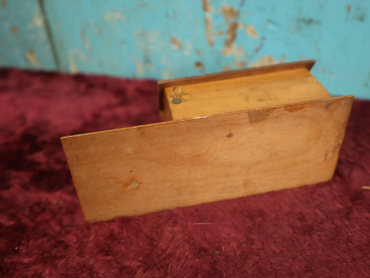 Lot 047 - Antique Folk Art Pen Rest, Inkwell, And Stamp Holder With Lift Top Dog House And Small Porcelain Dog, Missing One Pen Holder Hook, Various Wear, Glass Inkwell