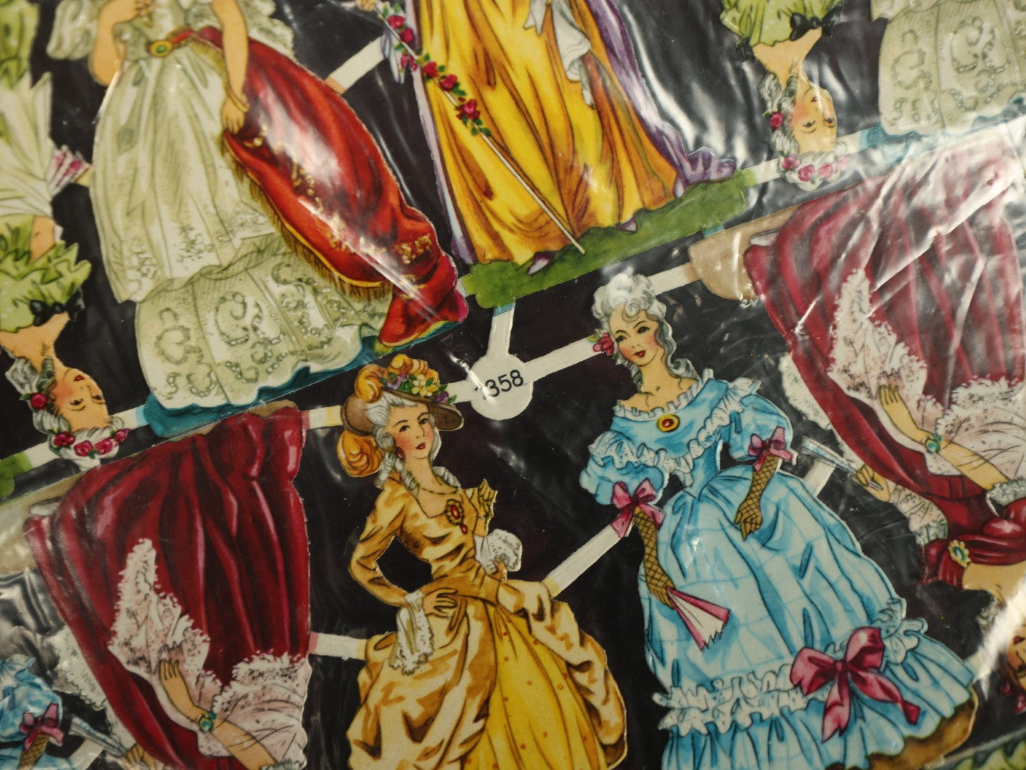 Lot 060 - Grouping Of Three Uncut Die Cut Scrapbooking Paper Sheets, Two Depicting Children, One Of Elegantly Dressed Women, Printed In Germany