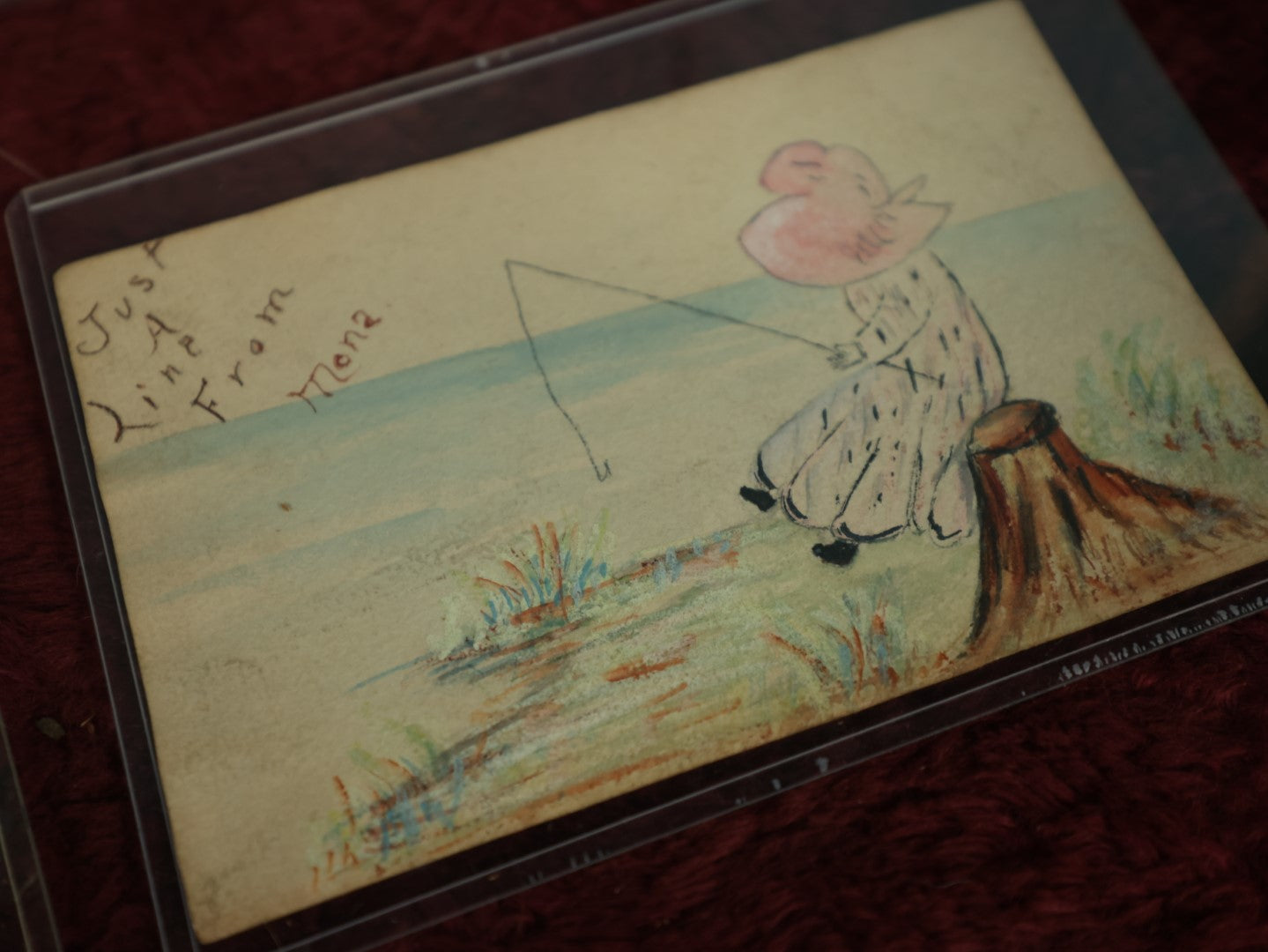 Lot 074 - Grouping Of Five Hand Drawn And Painted Postcards And Scraps, Of Women And Girls, 1900 - 1911