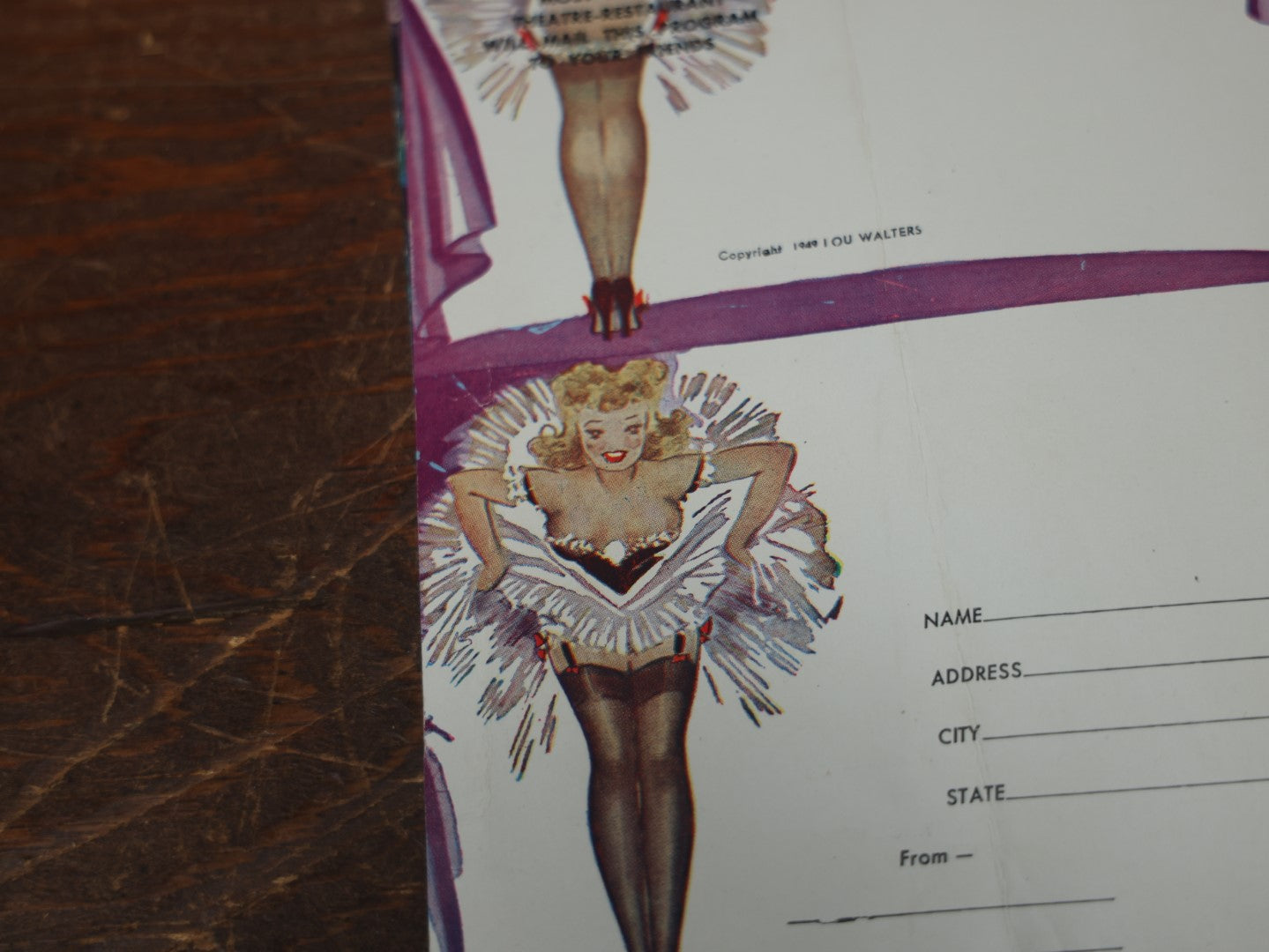 Lot 096 - Vintage Program For Lou Walters Presents "Paris After Dark," Copyright 1951, Latin Quarter, Music And Dancing