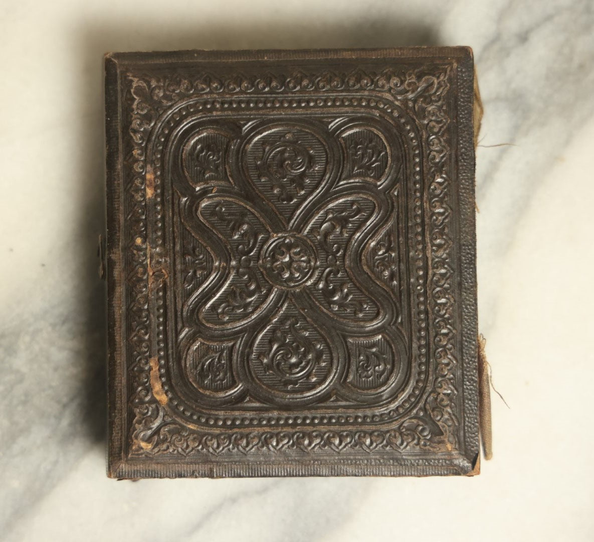 Lot 040 - Antique 1/6th Plate Ambrotype Photograph Of An Older Bearded Man In Full Leatherette Union Case, Identified As John J. Morse