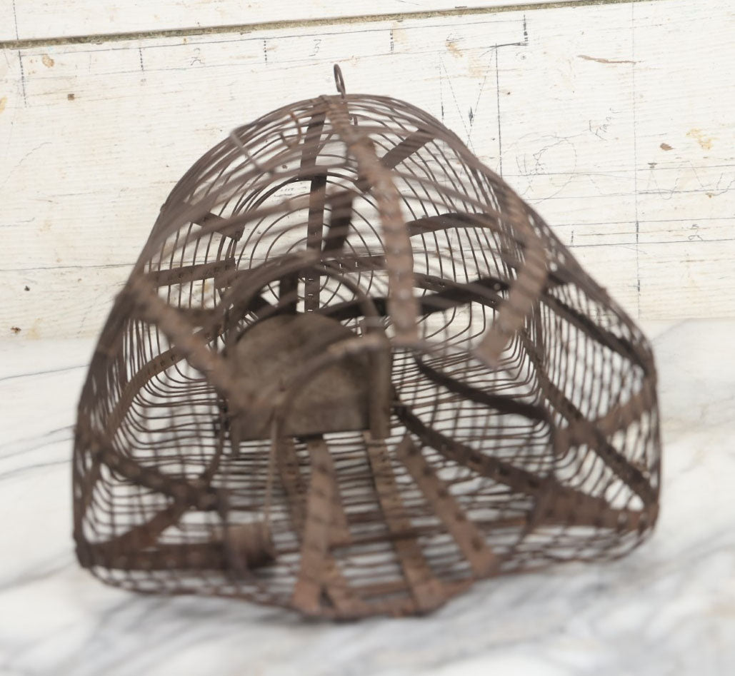 Lot 087 - Large Antique Metal Wire Cage Rat And Rodent Trap