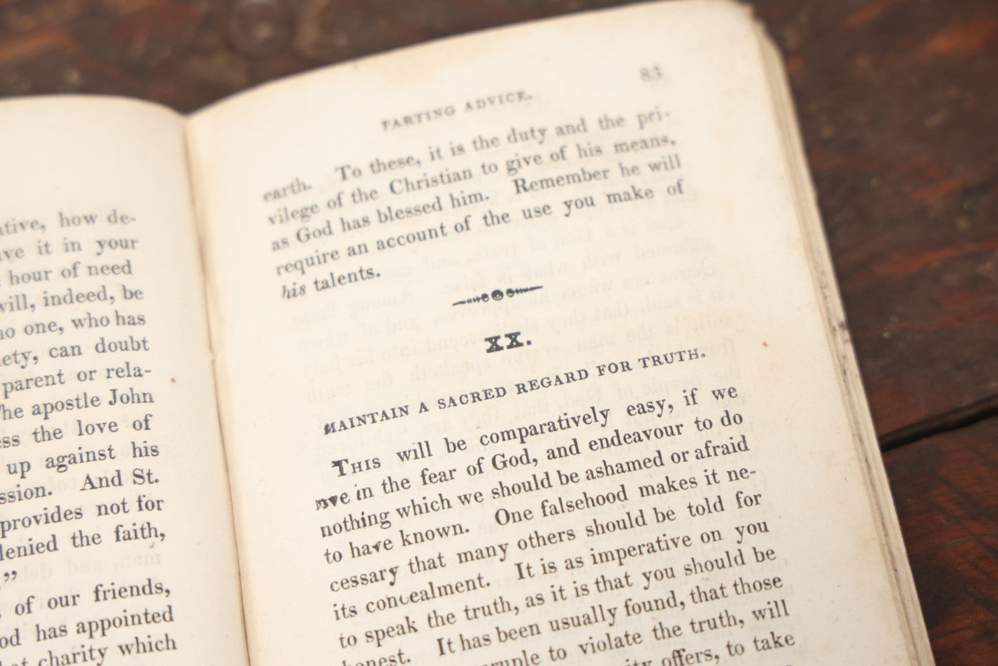 Lot 091 - "Parting Advice To A Youth Leaving Sunday School" Antique Book From The American Sunday School Union, Mid 19Th Century