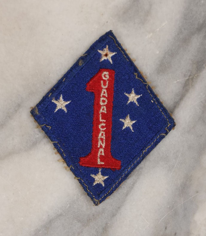 Lot 134 - Grouping Of Four Vintage World War Two Era Military Embroidered Patches, Including Diver Patch And Guadalcanal Patch, Others