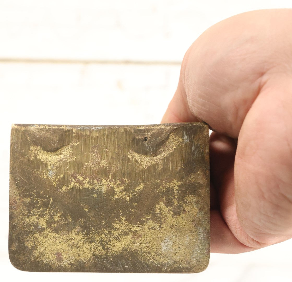 Lot 009 - Antique Heavy Cast Brass Boston Terrier Head Bookends, Early 20th Century, Pair