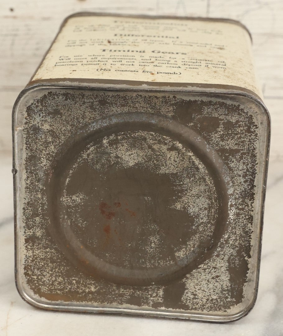 Lot 010 - Vintage Gargoyle Mobiloil "Cc" Transmission, Differential, And Timing Gears Grease Lubricant, Vacuum Oil Company, New York, U.S.A., Sealed With Contents, Heavy