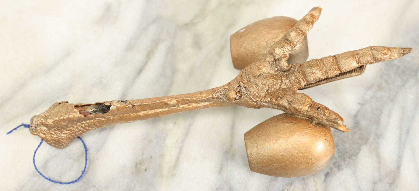 Lot 088 - Antique Real Taxidermy Chicken Foot Wall Hanging Match Safe And Match Strike With Claw