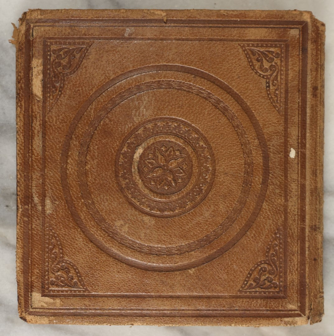 Lot 143 - Sparse Antique "Photographic Album" Leather Photography Album, Gifted To A Little Girl From Her Father Or Grandfather, Dated April 9, 1861, Mostly Empty