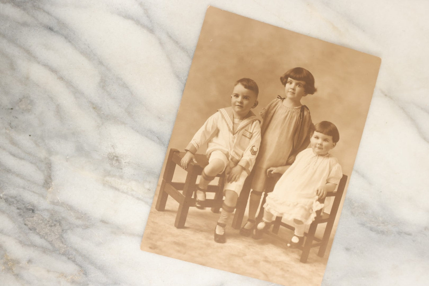 Lot 153 - Unique Collection Grouping Of 25+ Antique And Vintage Photographs Of Children Dressed In Sailors Uniforms, Costumes, One Lot One Money