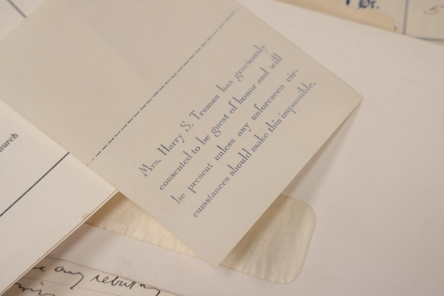 Lot 061 - Grouping Of 10+ Pieces Of Assorted Ephemera, Mostly Relating To Washington, D.C., Insurance Brokers, Including Mail From Nixon-Agnew Lawyers, 1879 Certificate From U.S. Supreme Court, Memorial Service For Marjorie Post, Harry Truman Note