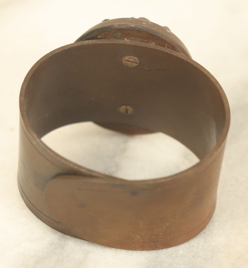 Lot 019 - Antique Vulcanite Art Nouveau Cuff Bracelet With Floral Design