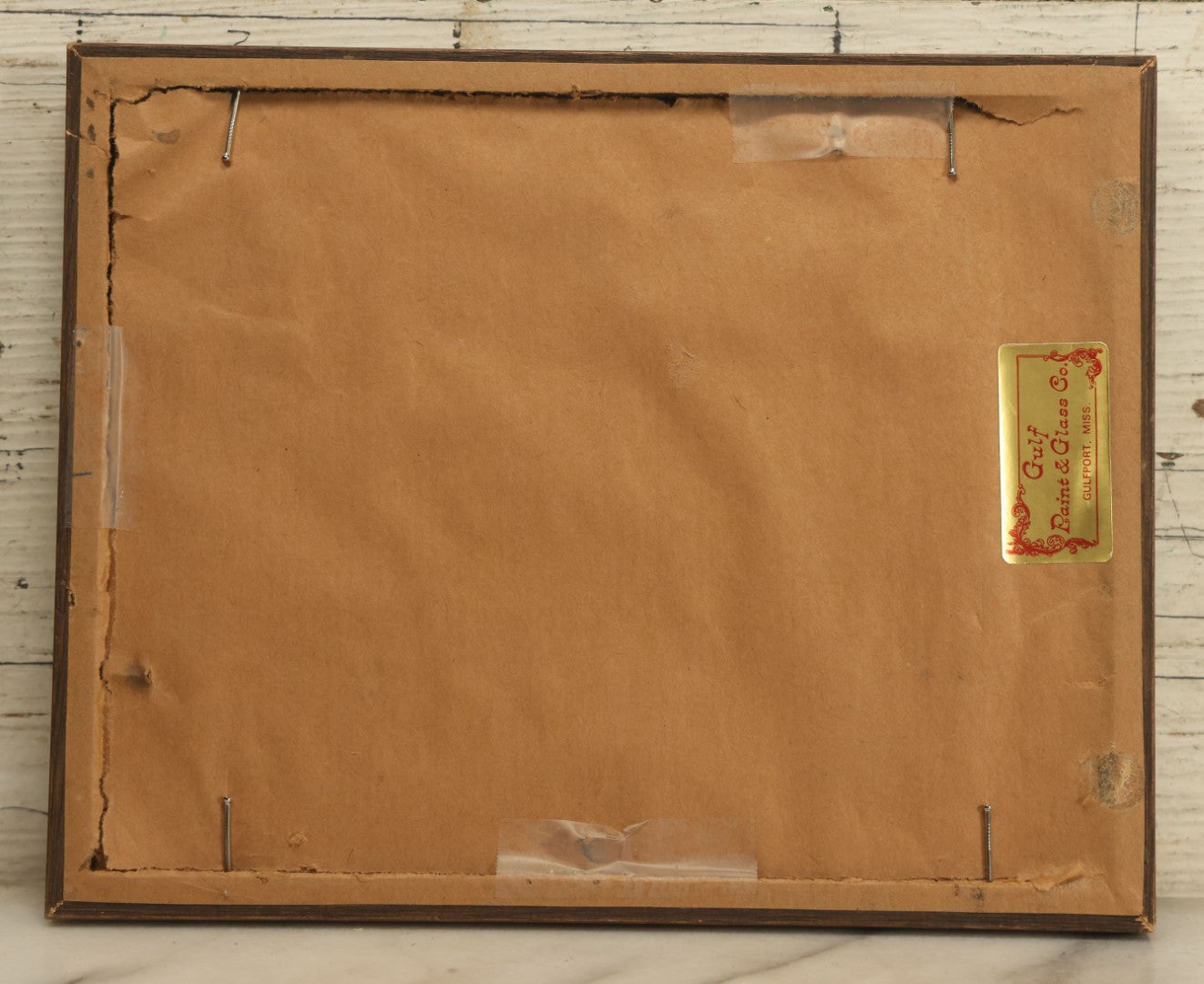 Lot 045 - Antique Framed Photo Of A Young Boy And Man, Likely His Father, With A Bike Covered In Flowers, Flower Moon, Boy In Naval Outfit, Likely For Parade, With Ice Cream Shop In Background