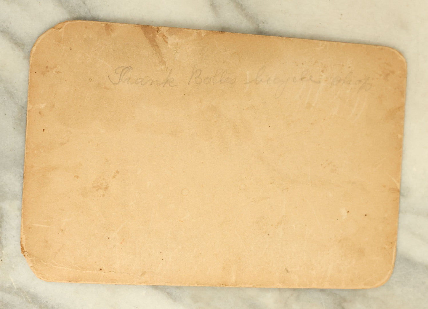 Lot 076 - Antique Cabinet Card Occupational Photograph Of Two Men Working In A Bicycle Shop, Identified On Verso As Frank Bolle's Bike Shop