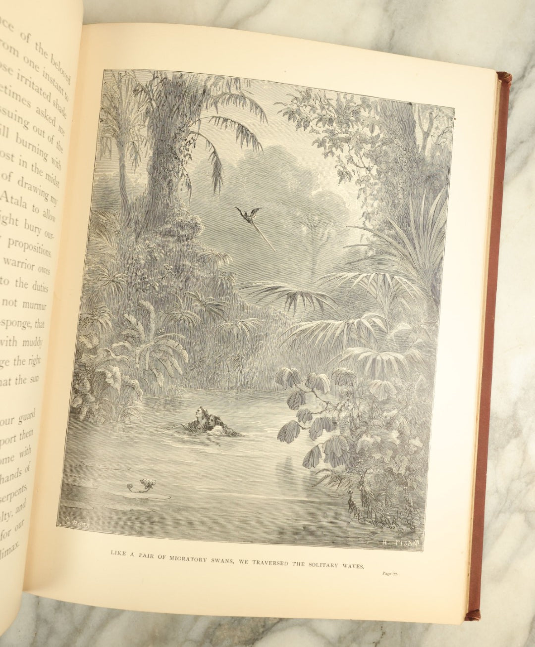 Lot 121 - "Atala" Antique French Novella Book By François-René De Chateaubriand, Illustrated By Gustave Dore, Copyright 1884