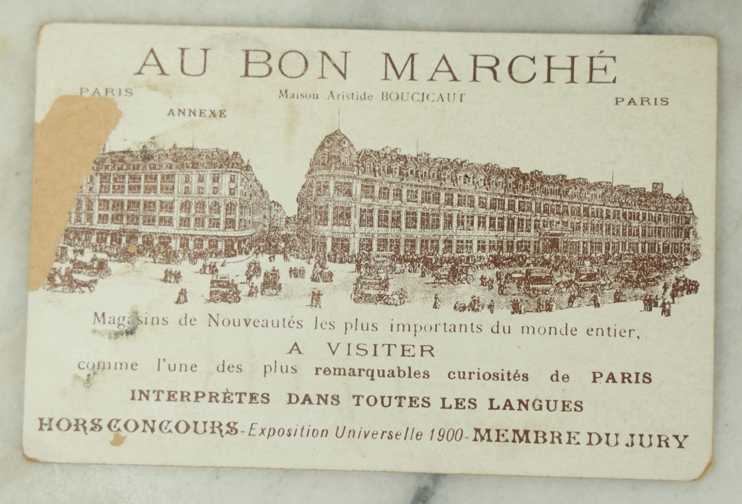 Lot 087 - Pair Of Antique French Trade Cards For Au Bon Marché," One Of The First Department Stores In Paris, With Lithographed Cats And Dogs