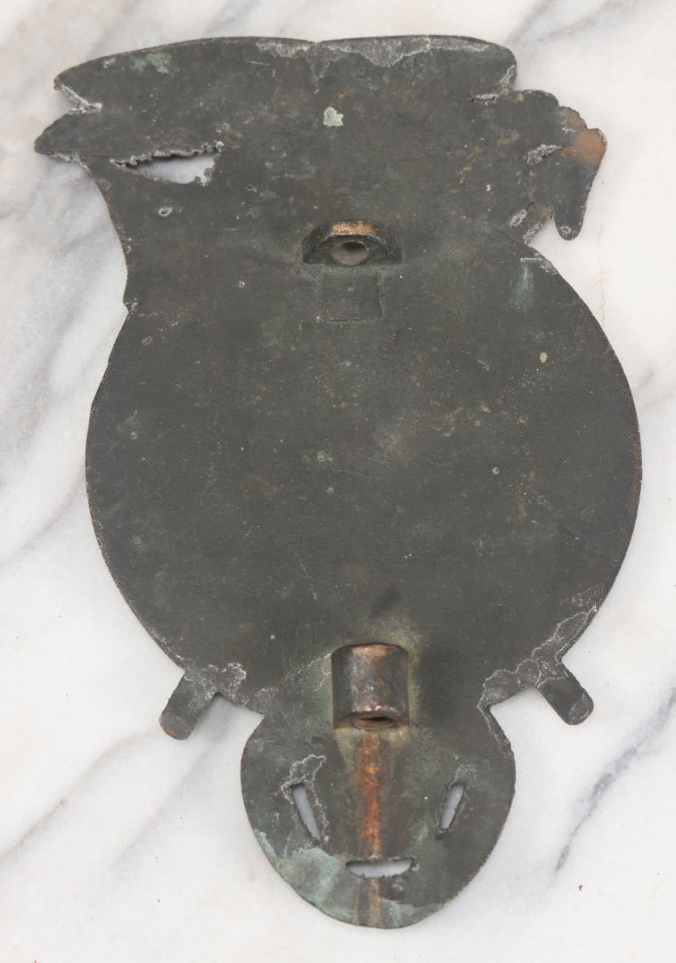 Lot 019 - Antique Improved Order Of Red Men I.O.R.M. Cast Iron Grave Marker Topper, With Eagle, Freedom, Friendship, And Charity, Lodge No. 173