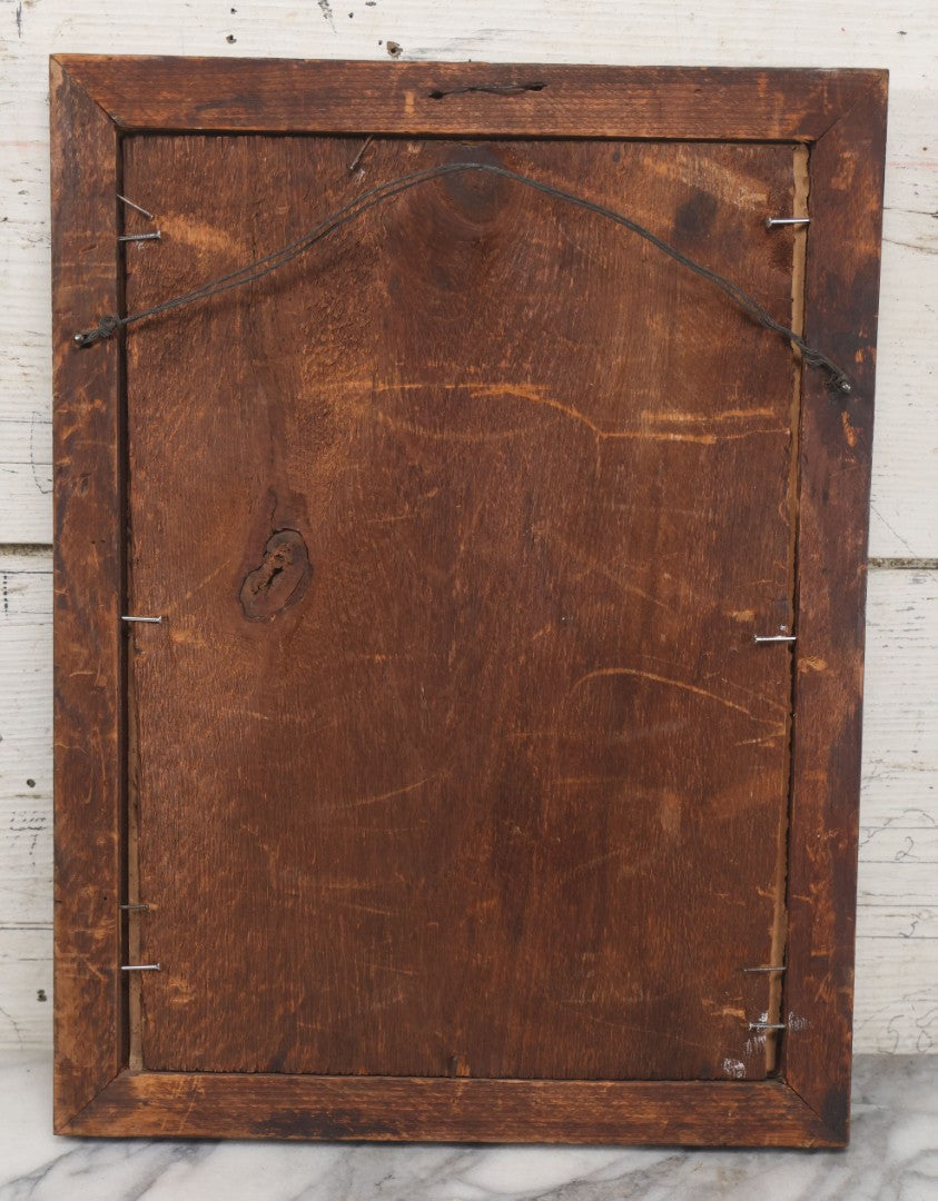 Lot 042 - Antique Hand Colored Lithograph Of A Pretty Woman In A White Dress Leaning On A Balcony With Flowers, Entitled "Harriet," Published By N. Currier, Mid 19th Century, 12-1/4" x 16-1/8"