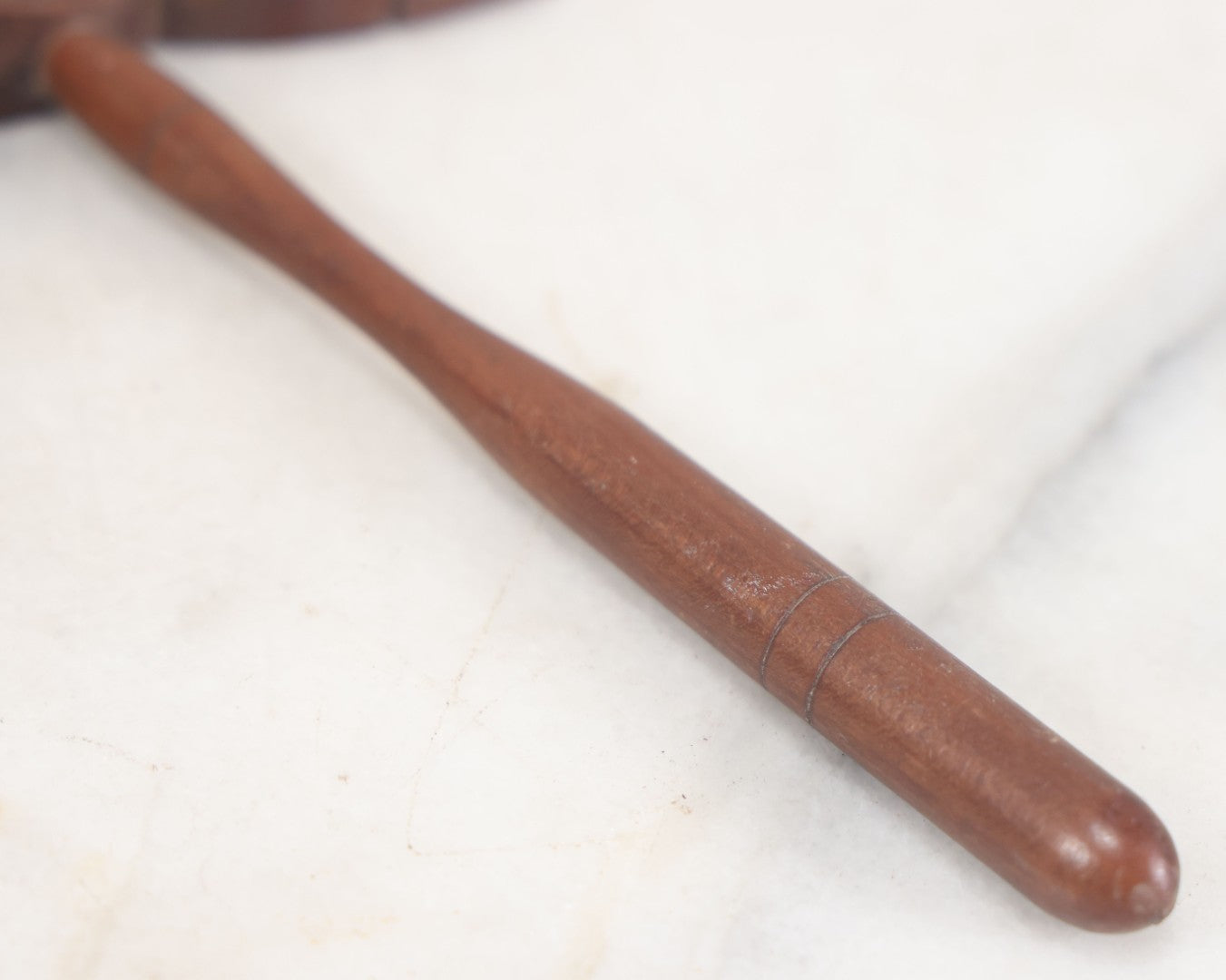 Lot 088 - Vintage Folk Art Hand Carved Miniature Wooden Axe, 7" Overall Length