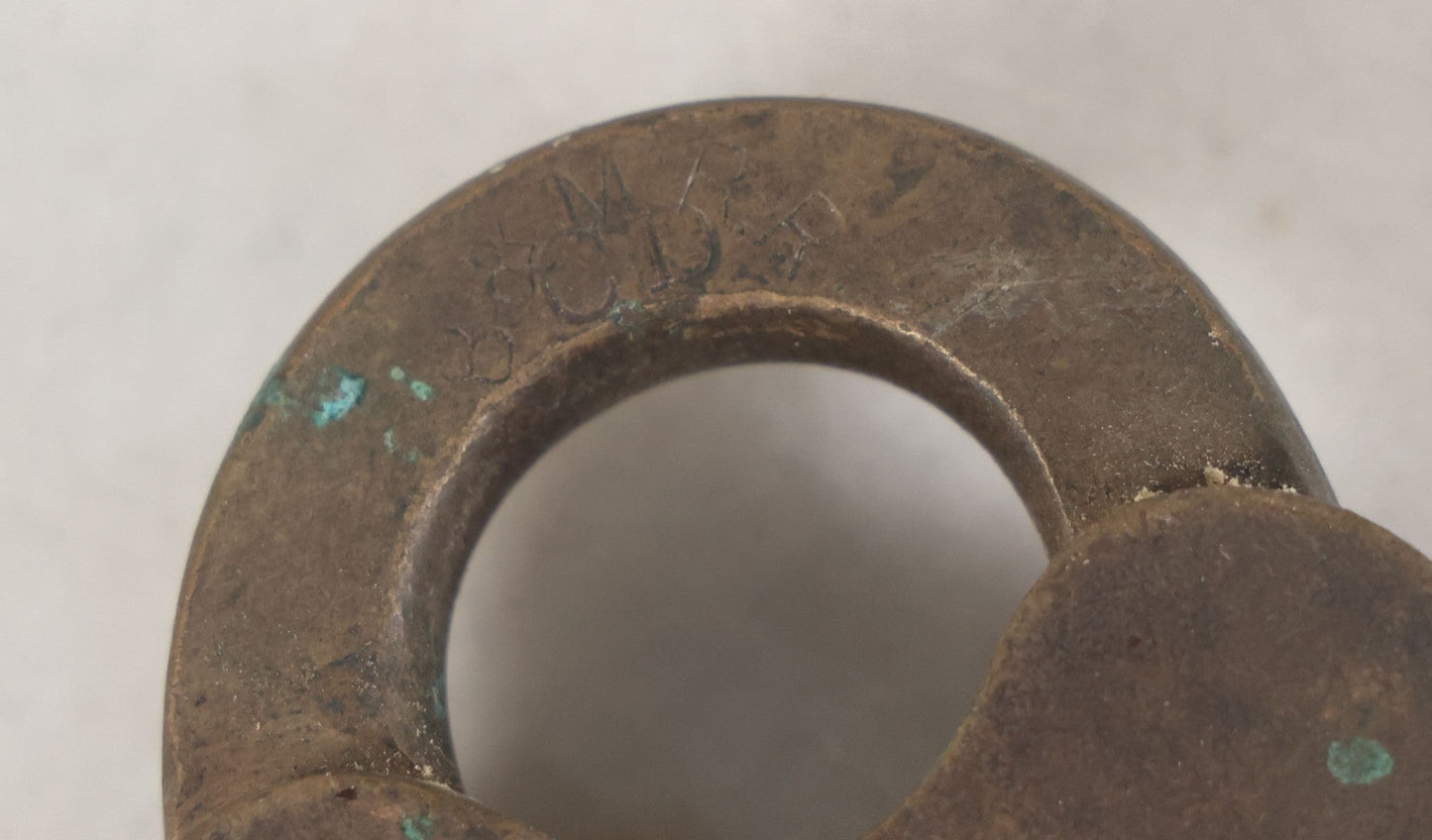 Lot 094 - Antique Brass Padlock From The Boston And Maine Railroad B&M R.R., N. Bohannan Manufacturer, Brooklyn, New York, Patented June 25, 1878, No Key