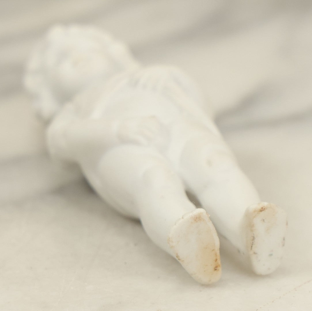 Lot 086 - Antique Bisque Peeing Little Boy Cherub Mini Bottle, Brussels Boy, Made In Germany, With Cork