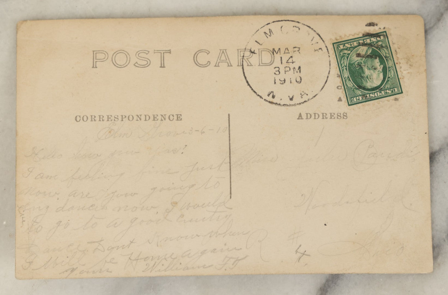 Lot 102 - Single Antique Real Photo Postcard, R.P.P.C., Man In Bowler Hat And Pinstripe Suit Standing With Bicycle, Bike, Dated 1910