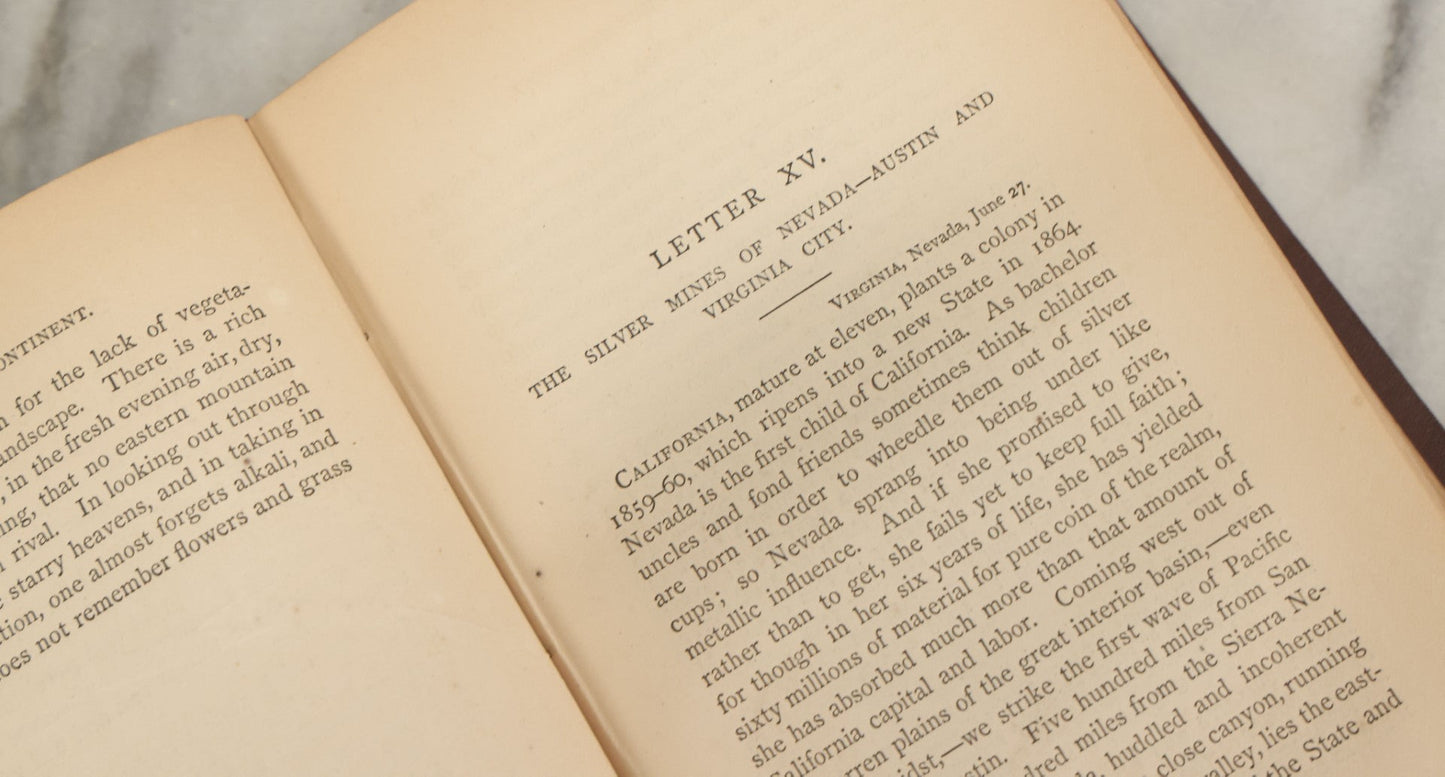 Lot 154 - "Across The Continent: A Summer's Journey To The Rocky Mountains, The Mormons, And The Pacific States" Antique Book By Samuel Bowles, With Fold Out Map, Samuel Bowles & Company Publisher, Springfield, Massachusetts, 1866