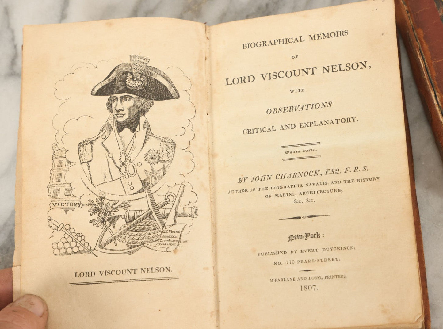 Lot 191 - Grouping Of Five Antique Early To Mid 18th Century Books In Craft Grade Condition, Including Alonzo And Melissa, Knowledge Of The People, Biographical Memoirs Of Lord Viscount Nelson, Etc.