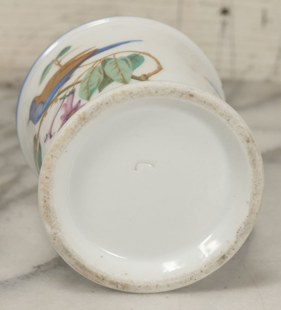 Lot 067 - Antique Hand-Painted Porcelain Mug, Blue Bird On Branch