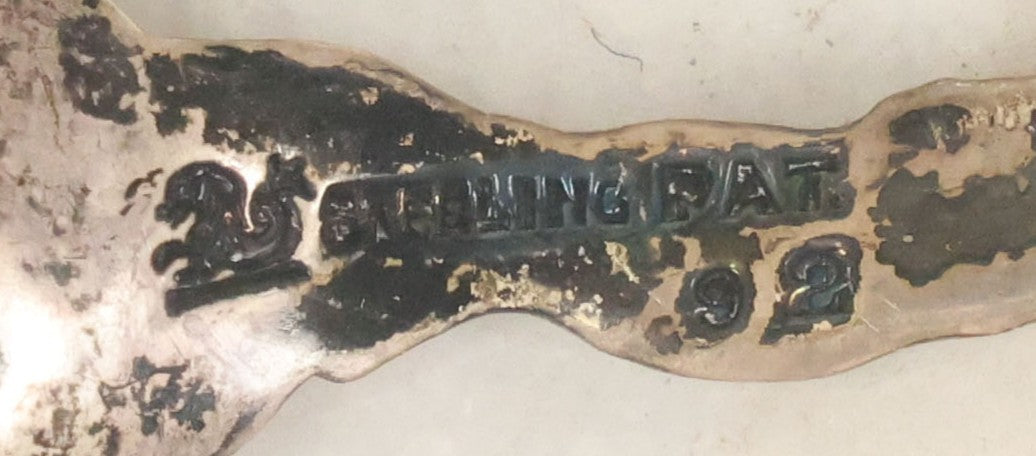 Lot 071 - Antique Sterling Silver "Good Luck" Spoon With Horseshoe And Clover Handle, Equestrian Motif