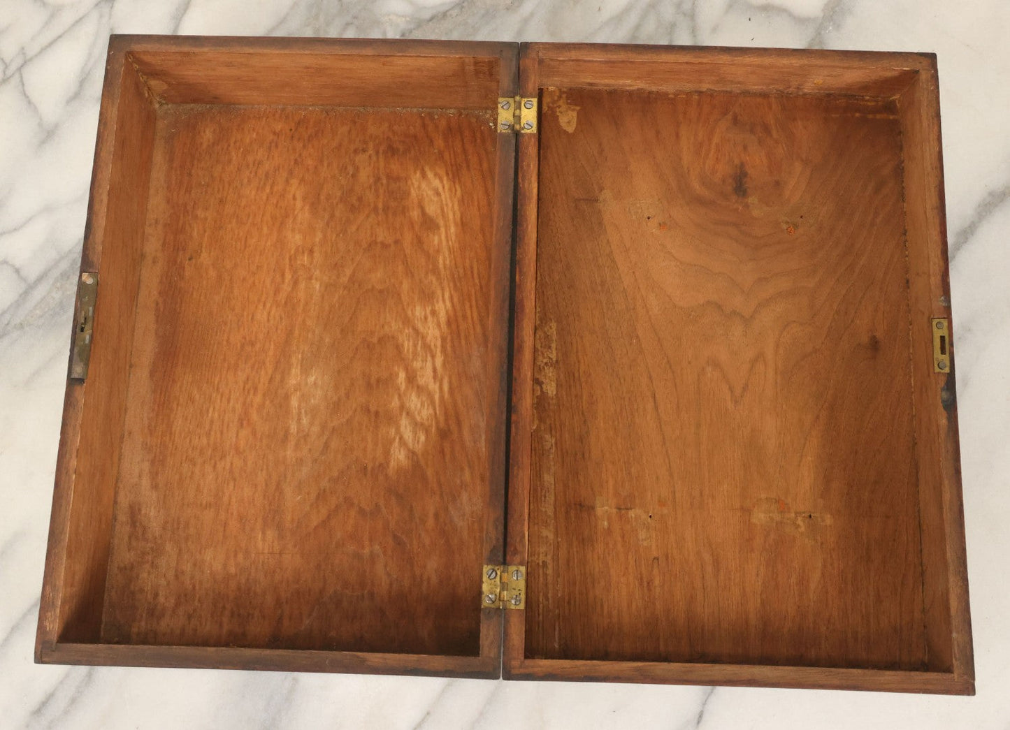 Lot 097 - Antique Wooden Eastlake Decorated Document Box With Engraved Details, Gold, Black Paint, Hinged Lid