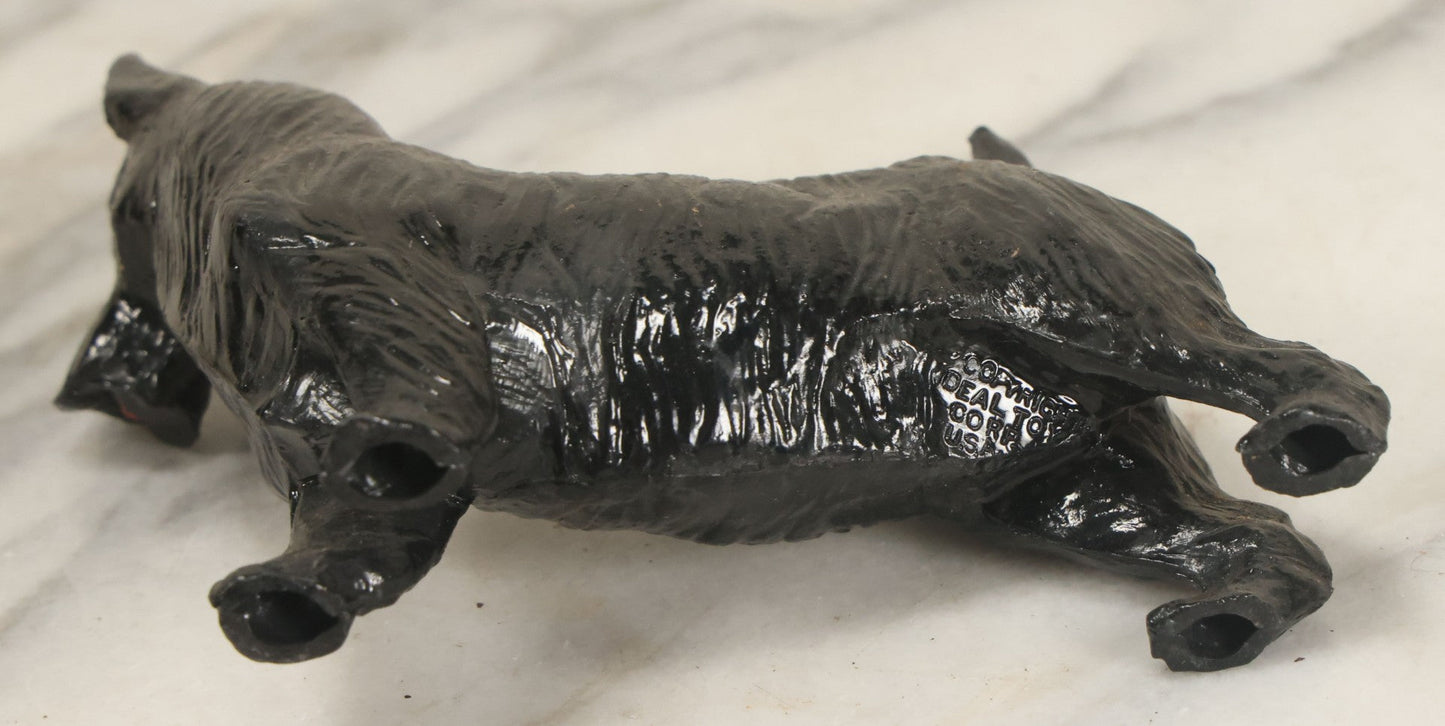 Lot 105 - Pair Of Vintage Celluloid Dog Figurines, Painted Boxer And Scottie Terrier, By Ideal Toy Company, U.S.A.