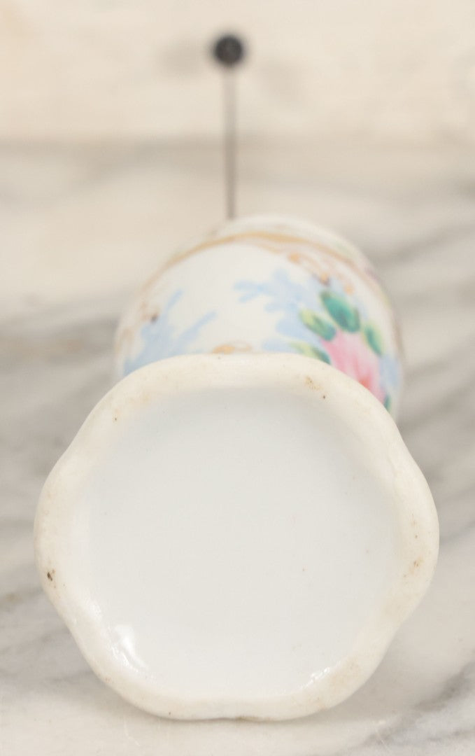 Lot 040 - Grouping Of Twelve Antique Hat Pins And Two Porcelain Hat Pin Holders, Including Some With Sterling, Blue Gem, Art Nouveau, And More