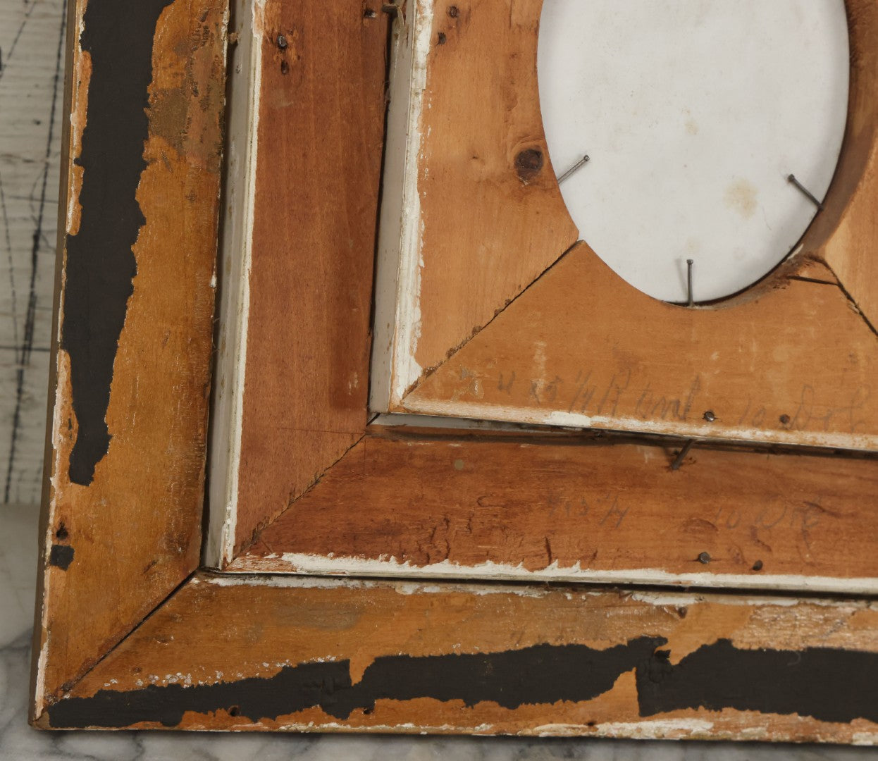 Lot 001 - Fine Antique Hand Painted Porcelain Tile Of Semi-Nude Woman In Ornate Gesso Frame, Marked "Erblüht" ("Blossom") On Verso, After Angelo Asti, Artist Signed Wagner, With Hallmark, 14" x 15-1/2"