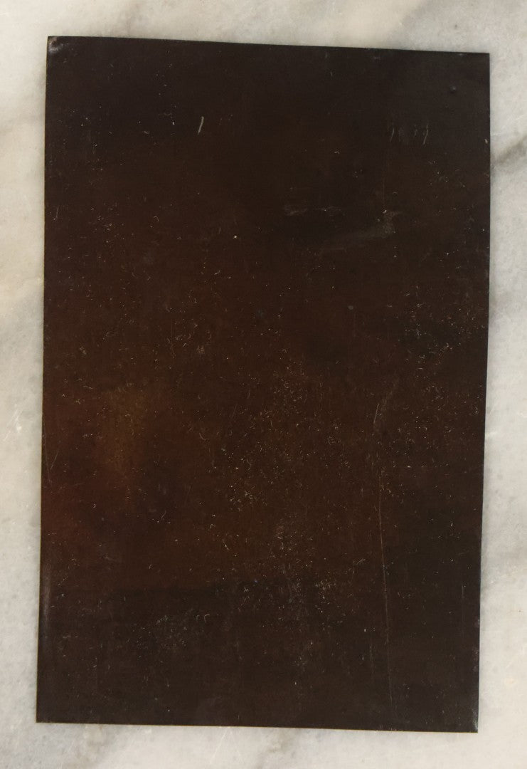 Lot 023 - Antique Tintype Photograph Of Young Boy And Border Collie Dog Seated On Chair, In Period Pressed Brass Ormolu Frame With Kickstand