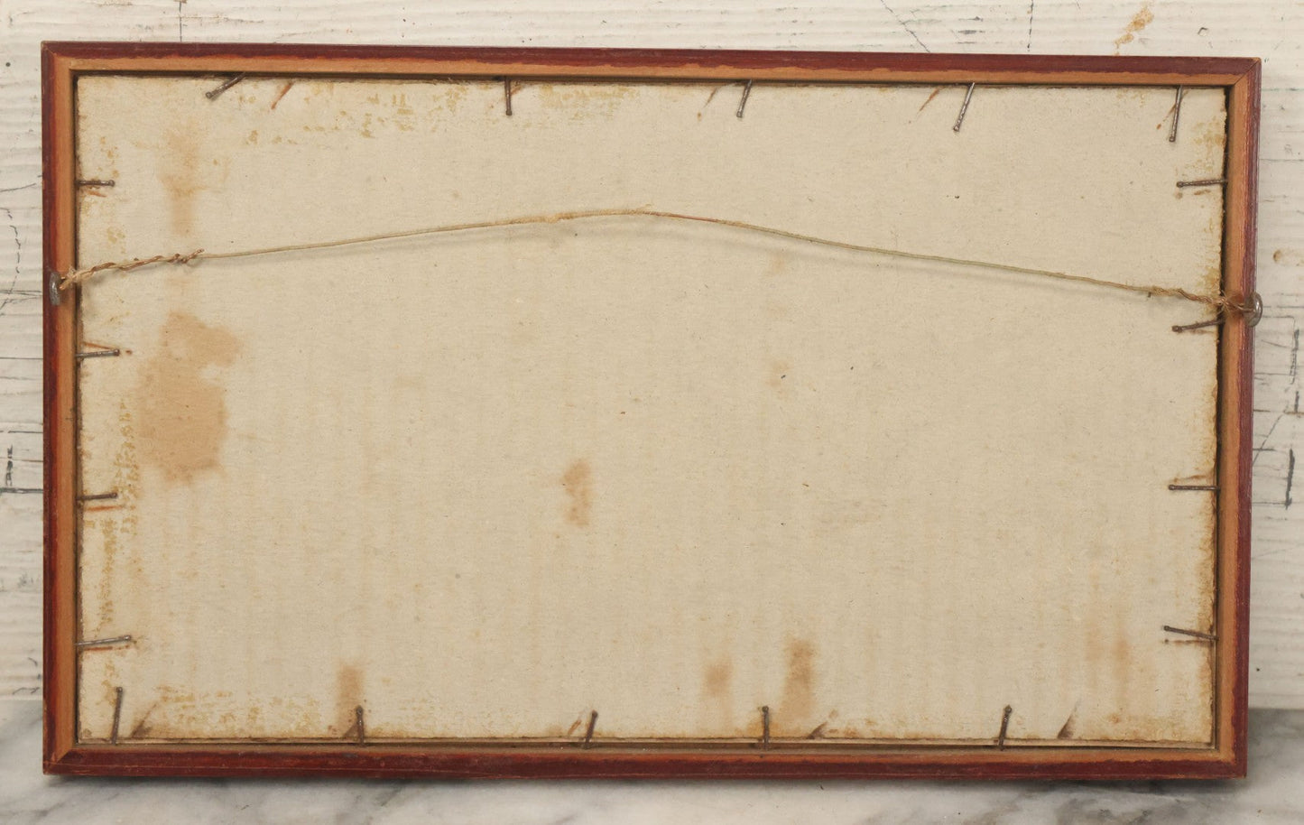 Lot 040 - Vintage Hand Tinted Photograph Of Sailboat Washed Up On Shore At Sunset, In Frame, 11" x 6-3/4"