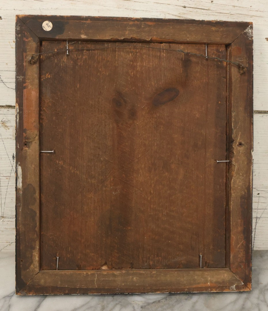 Lot 043 - Antique Chromolithograph Print Of Two Italian Greyhound Dogs With Suspicious Expressions, In Frame, 12" x 14"